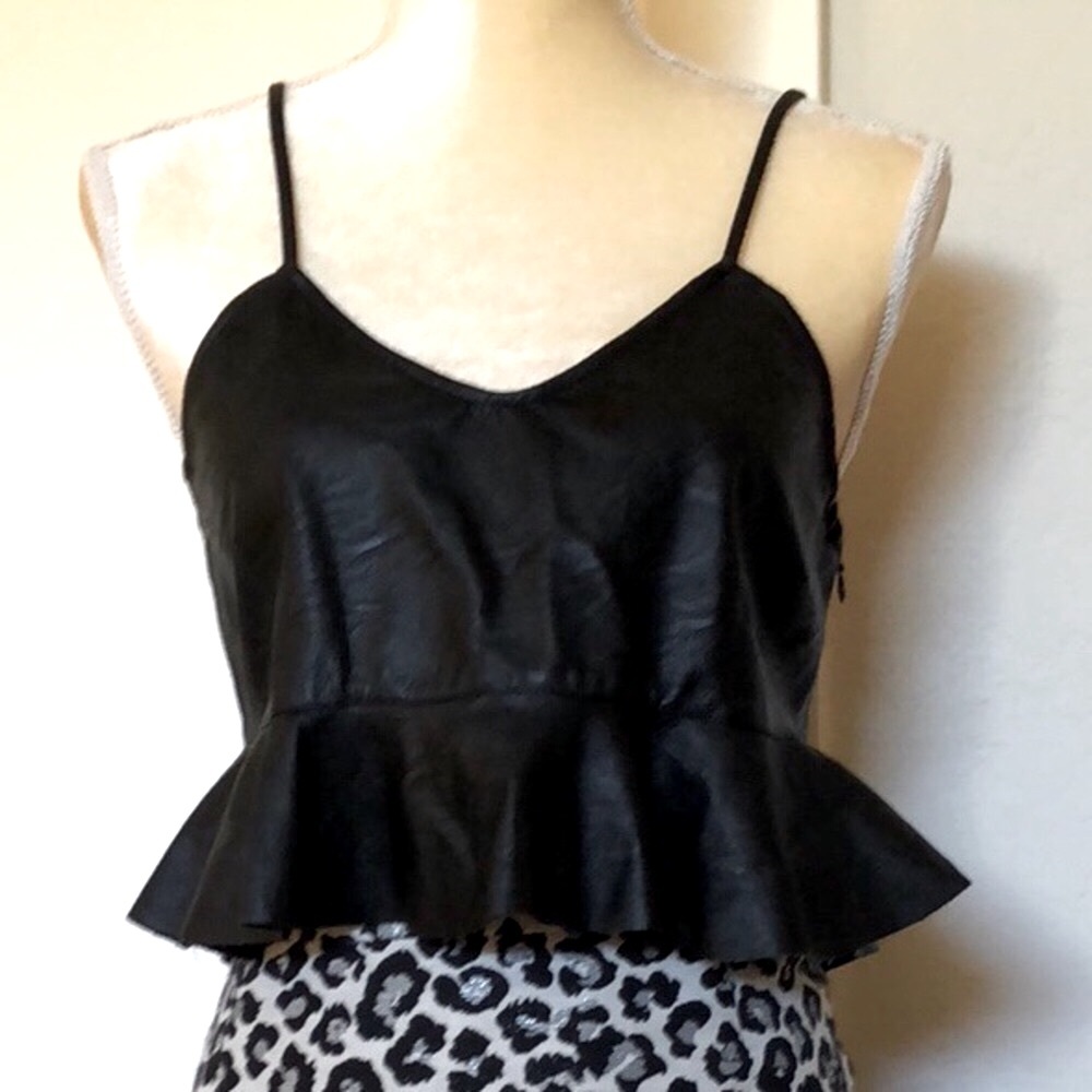 Zara vegan leather top